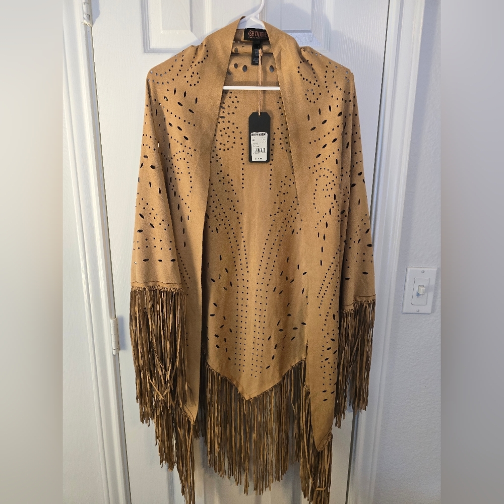 Shyanne Women's Faux Suede Laser Cut Wrap - NWT
